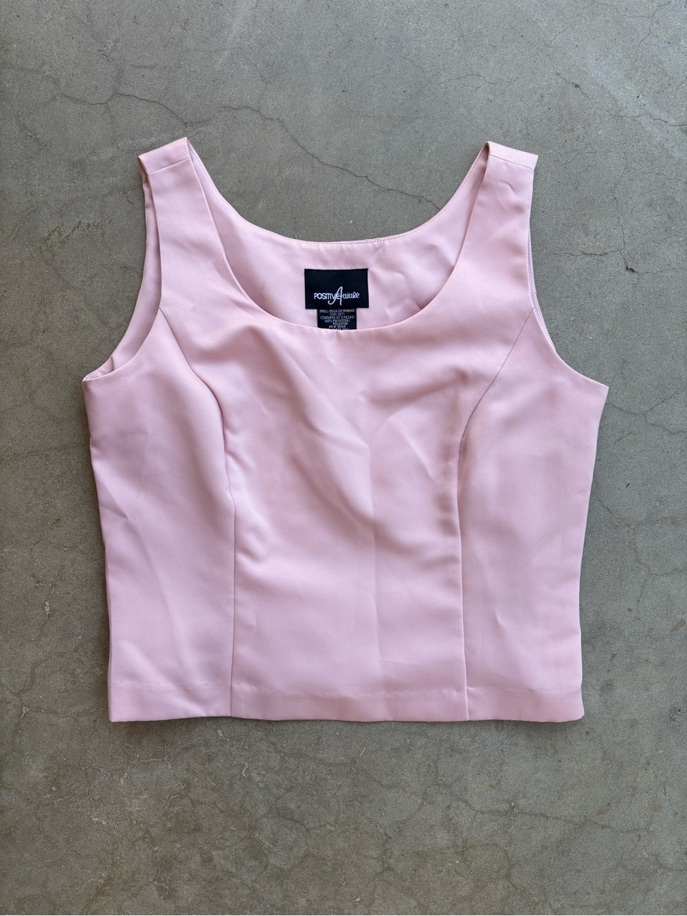 Positive Attitude Blush Pink Tailored Scoop Neck Cropped Tank Size 8